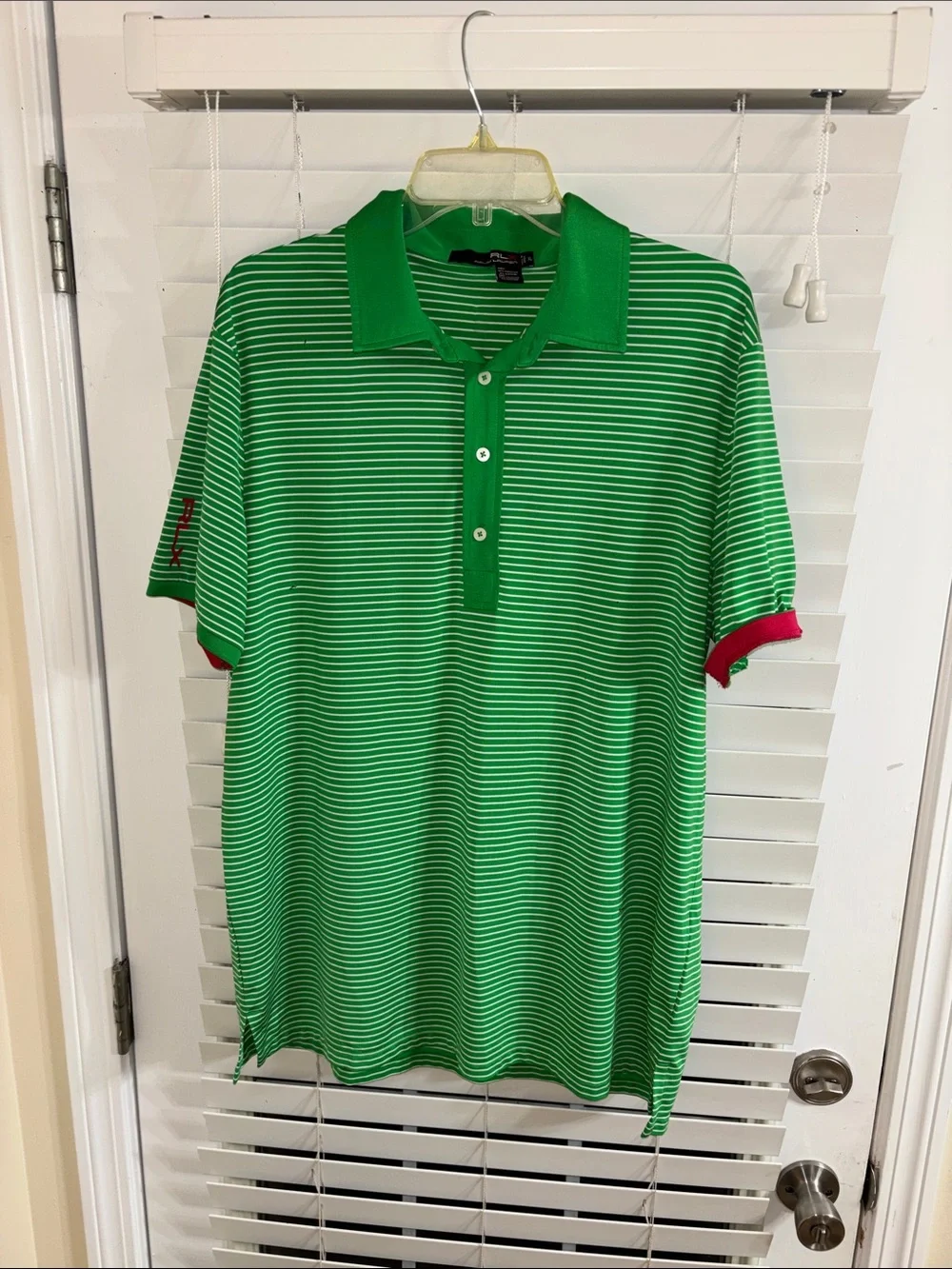 Ralph Lauren Green and White Striped Polo